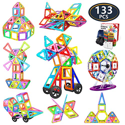 Jasonwell 133Pcs Magnetic Tiles Building Blocks Set review